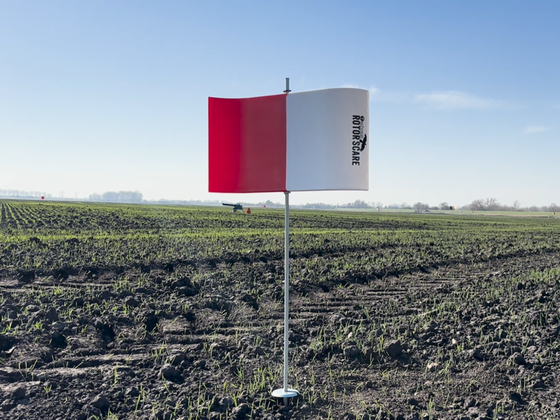 Techneat Rotorscare bird scarer on farmland